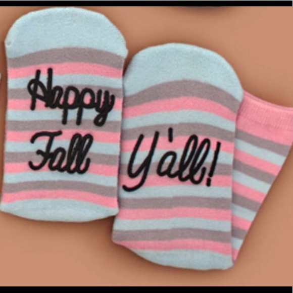 Accessories - “Happy Fall Y’all” Novelty Gripper Socks